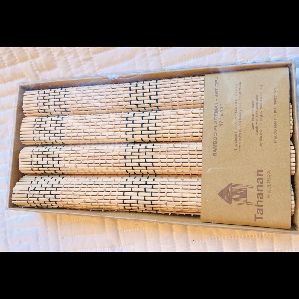 Bamboo Placemat Set of 4 17x12 in